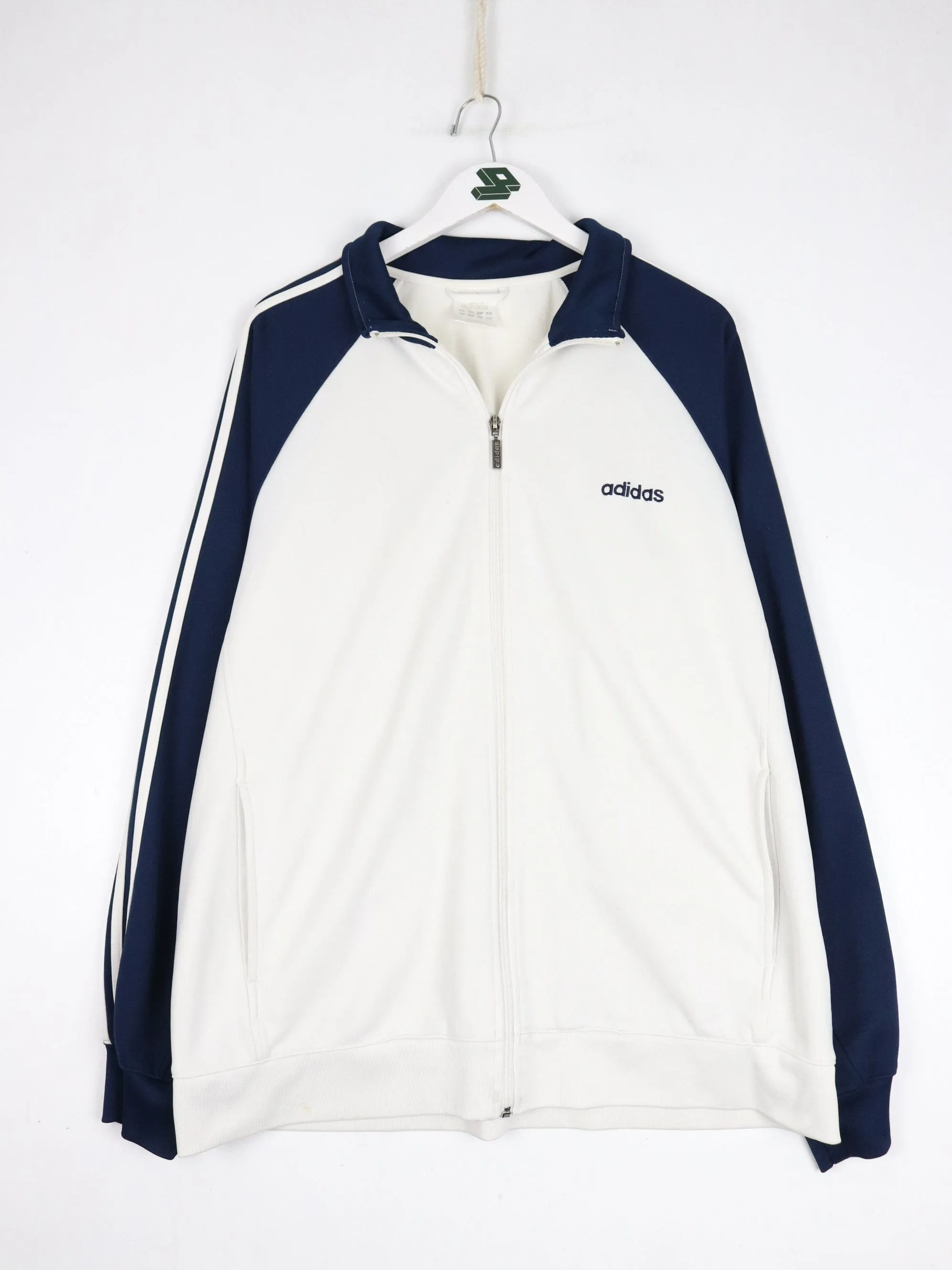 Adidas Track Jacket Mens XL White Athletic