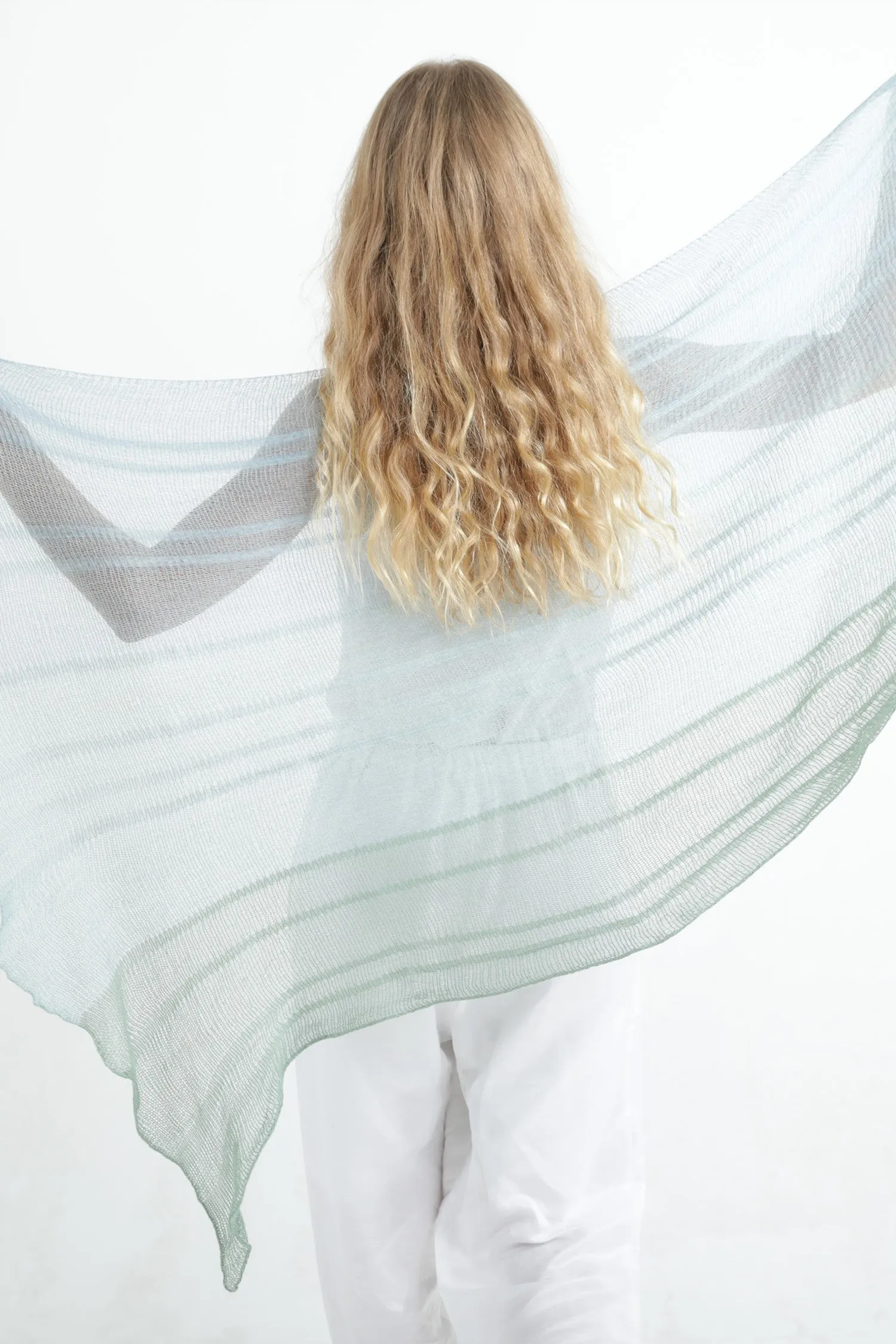 Aqvarelle Ripples Bamboo Scarf - Sage Green