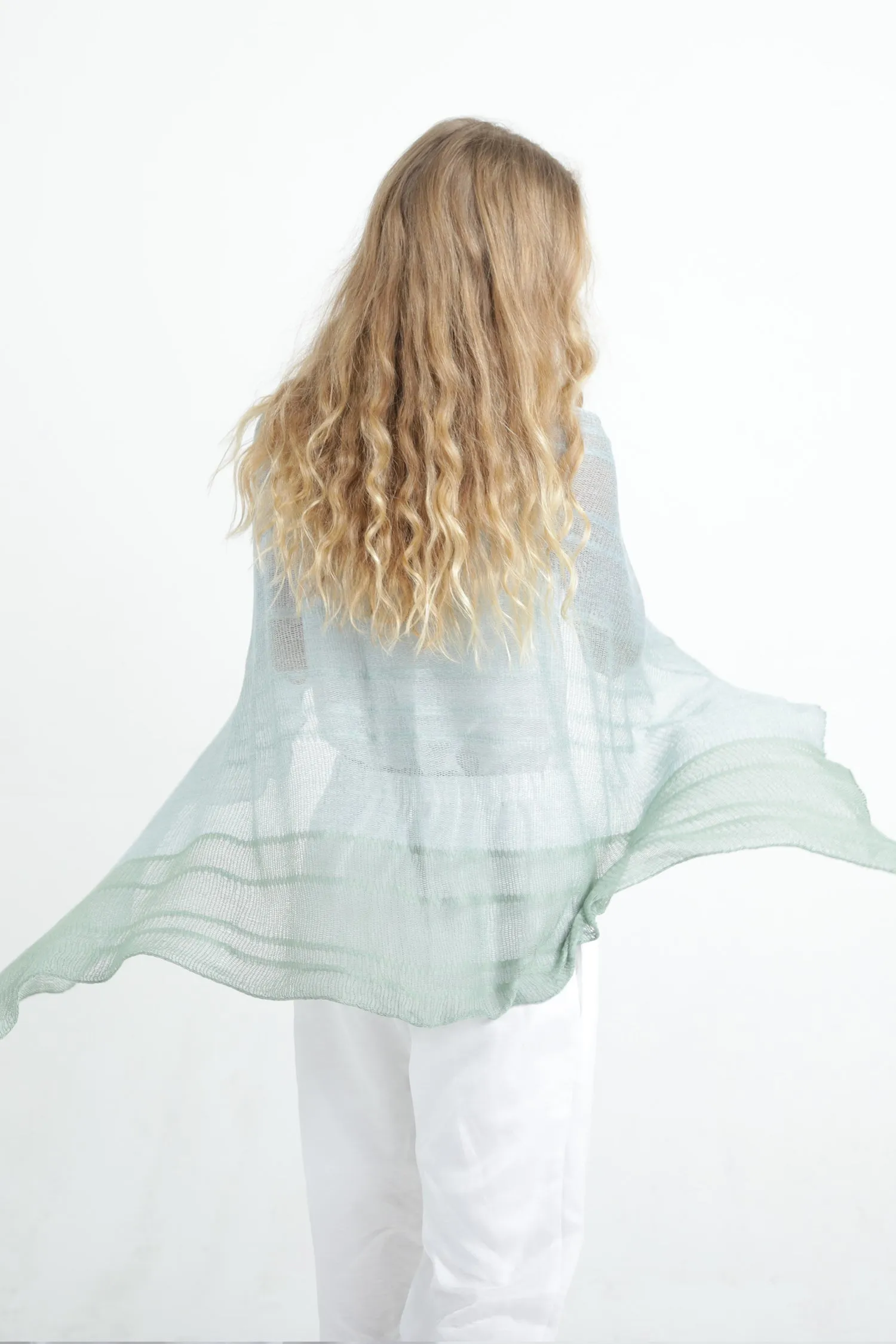 Aqvarelle Ripples Bamboo Scarf - Sage Green