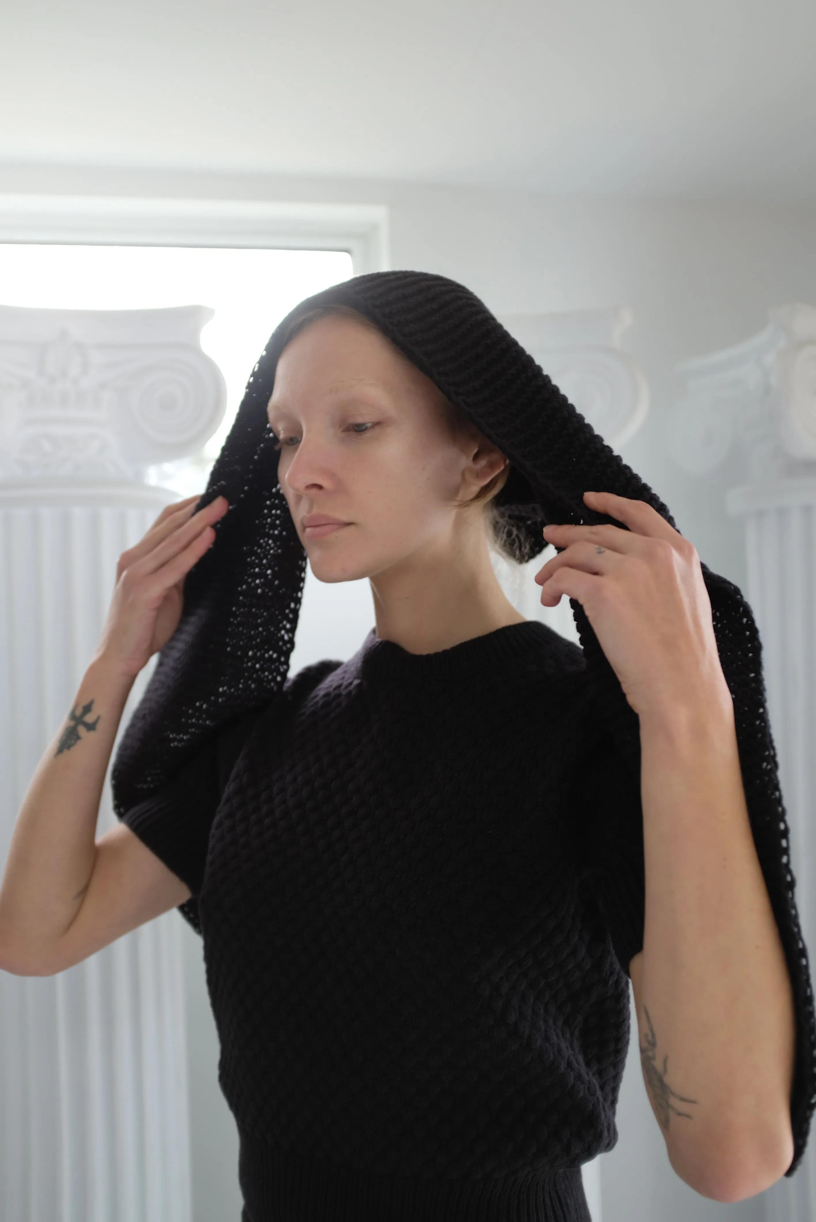 Beklina Knit Babushka Scarf