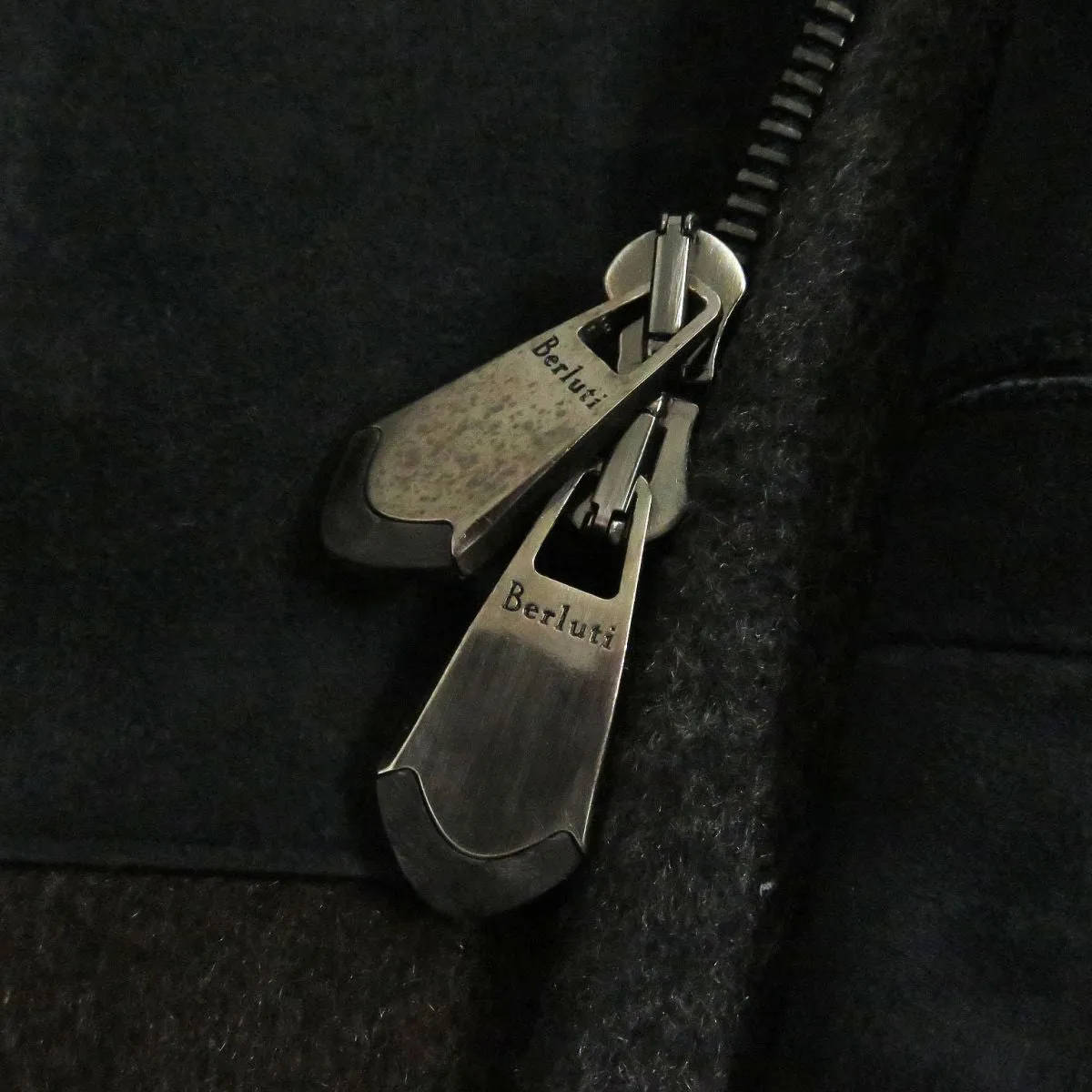 Berluti Cashmere Lamb Leather CPO Jacket Grey