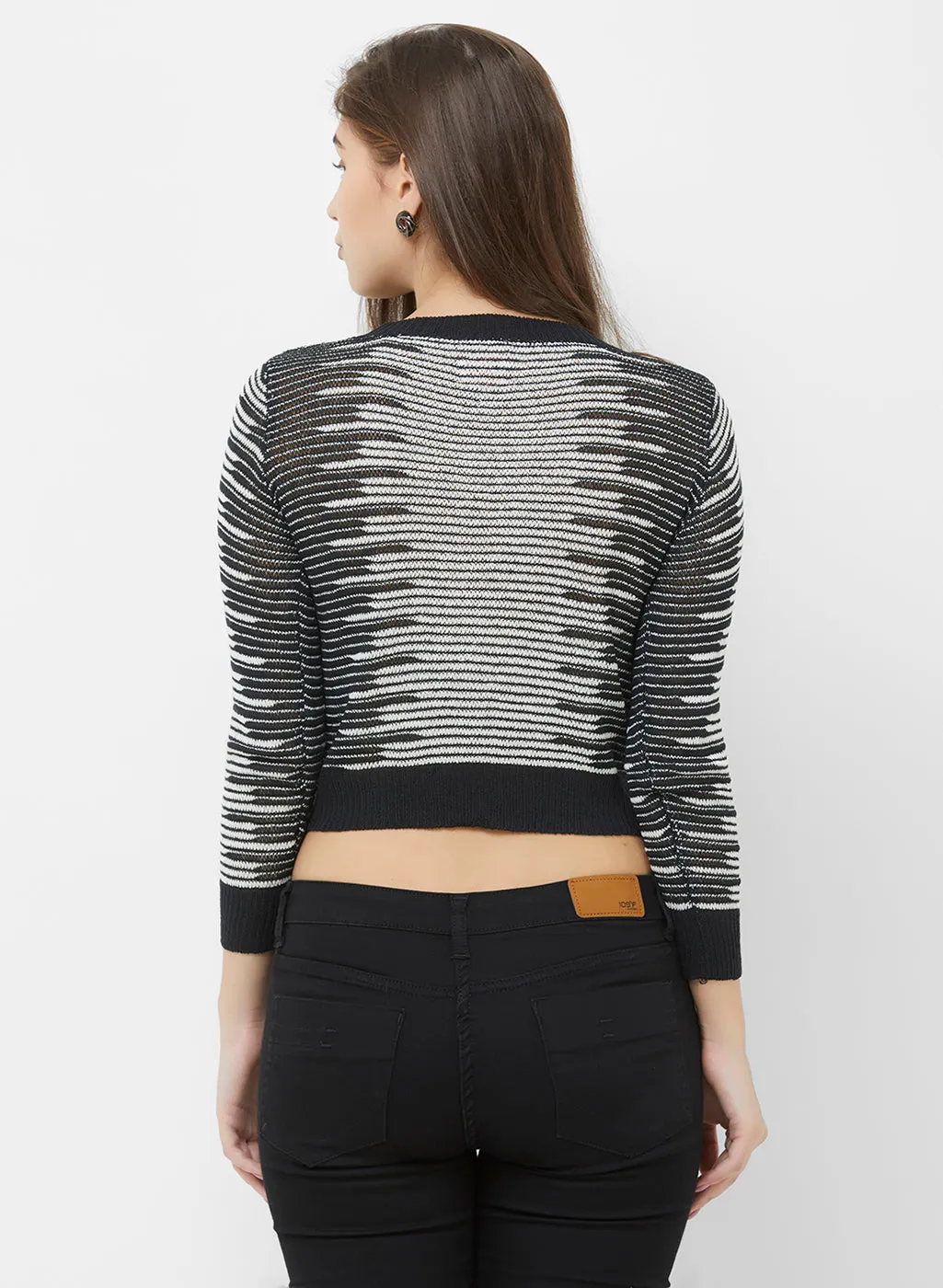 Black Stripe Crop Top