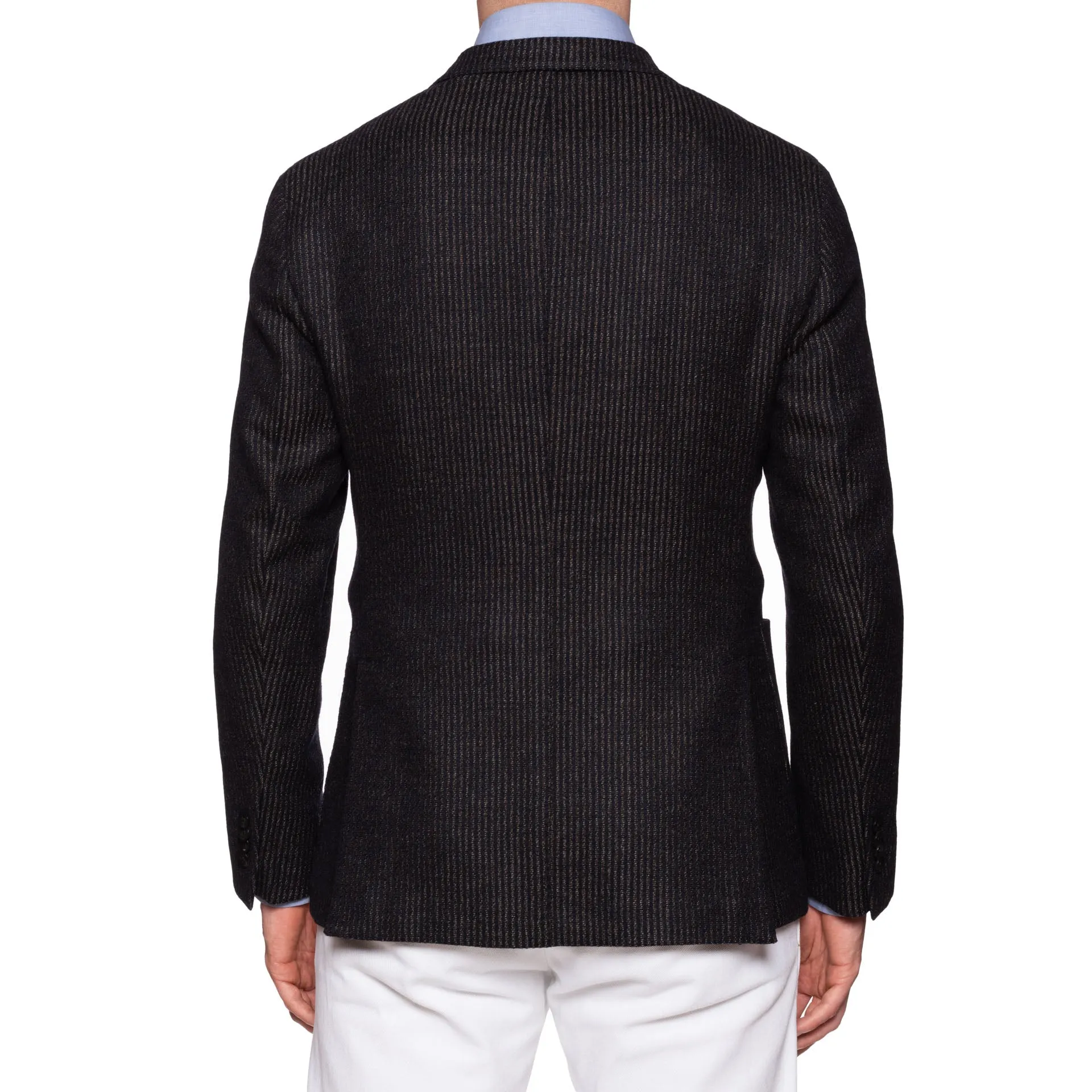BOGLIOLI "K.Jacket" Brown Striped Wool-Cotton-Cashmere Unlined Jacket 50 NEW 40