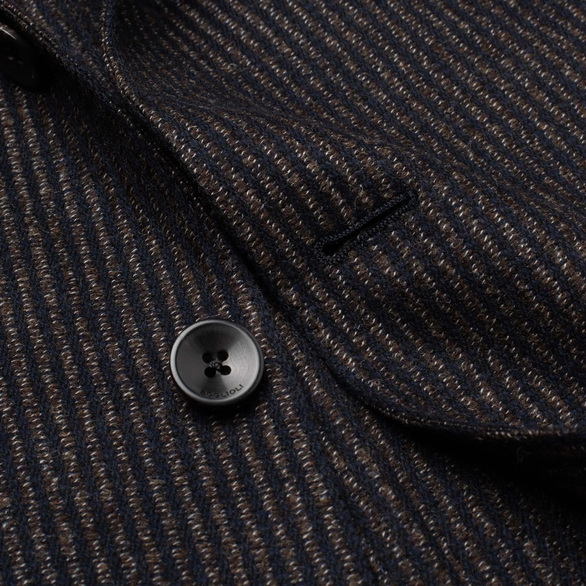 BOGLIOLI "K.Jacket" Brown Striped Wool-Cotton-Cashmere Unlined Jacket 50 NEW 40