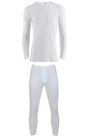 B.U.L ® 2 Mens Extrem Hot Thermal Underwear Set Long Sleeve Vest & Long Johns Suitable for Winter, Outdoor Work, Travel, Camping & Ski Wear Size S-XL (Small, White)