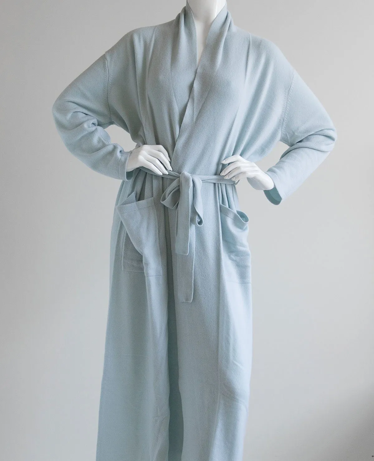 Cashmere Robe Blue - MED & LARGE LEFT