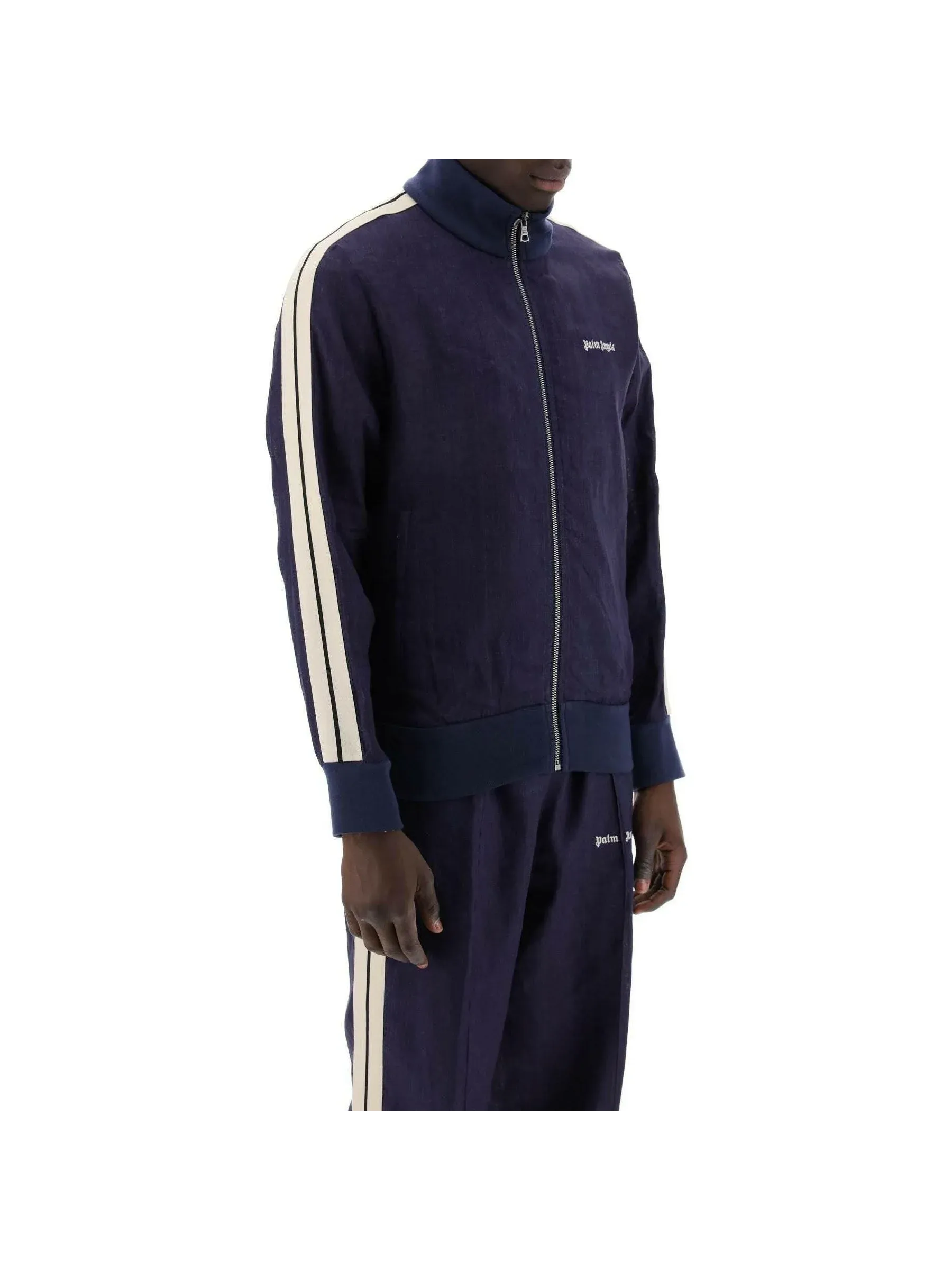 Classic Logo Striped Linen Track Jacket