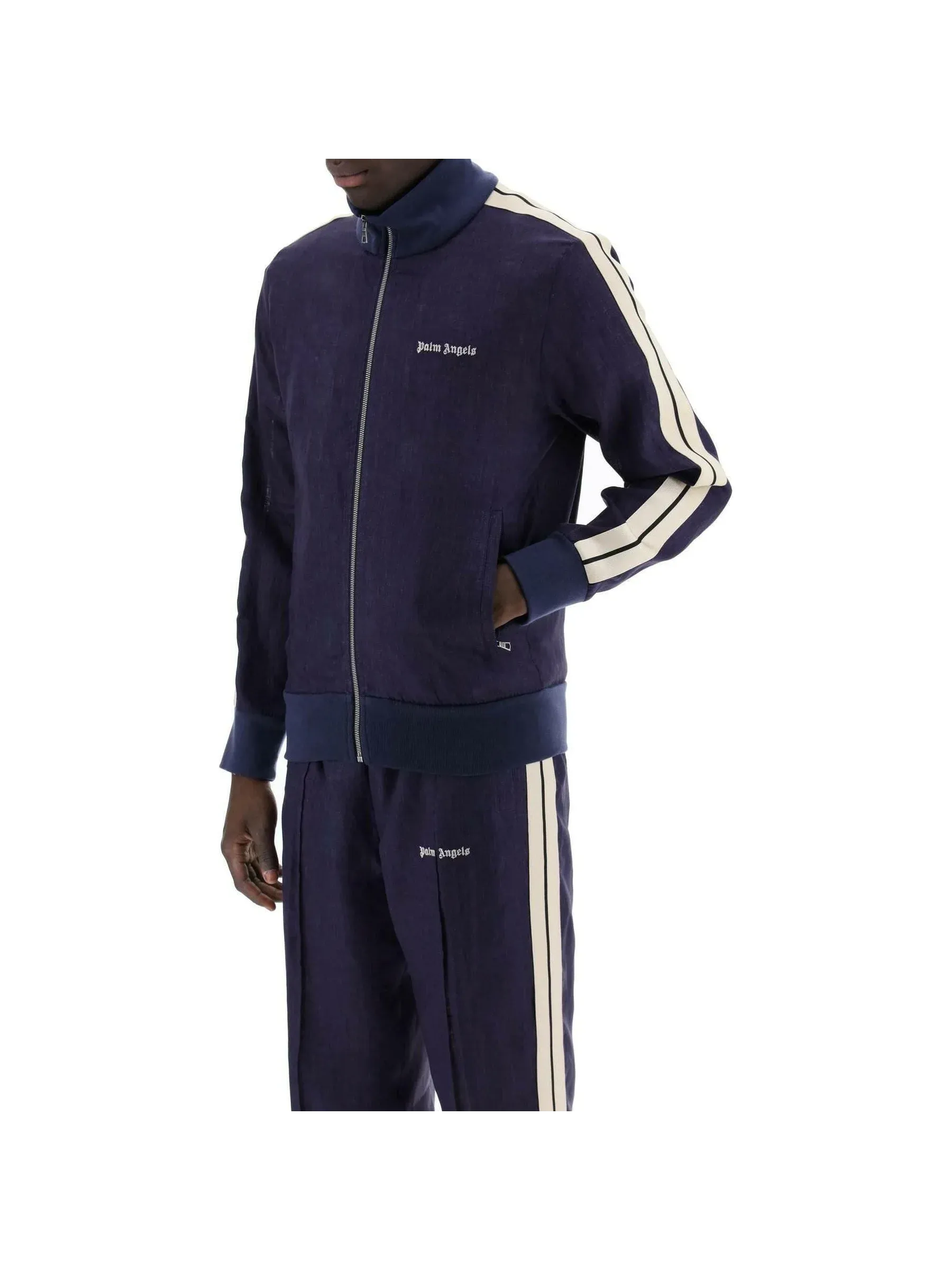 Classic Logo Striped Linen Track Jacket