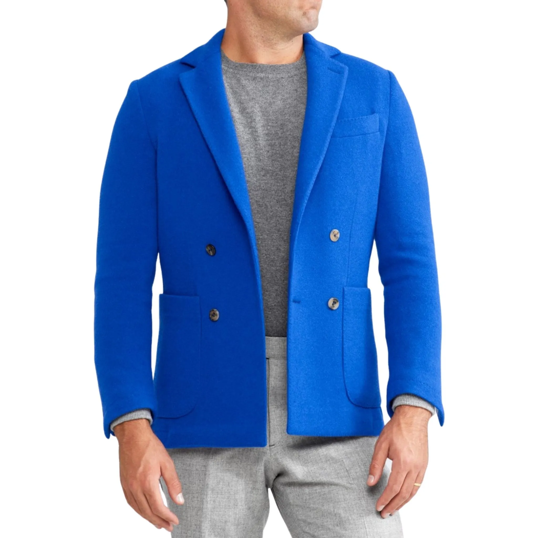 DB Wool and Cashmere Jacket in Cobalt