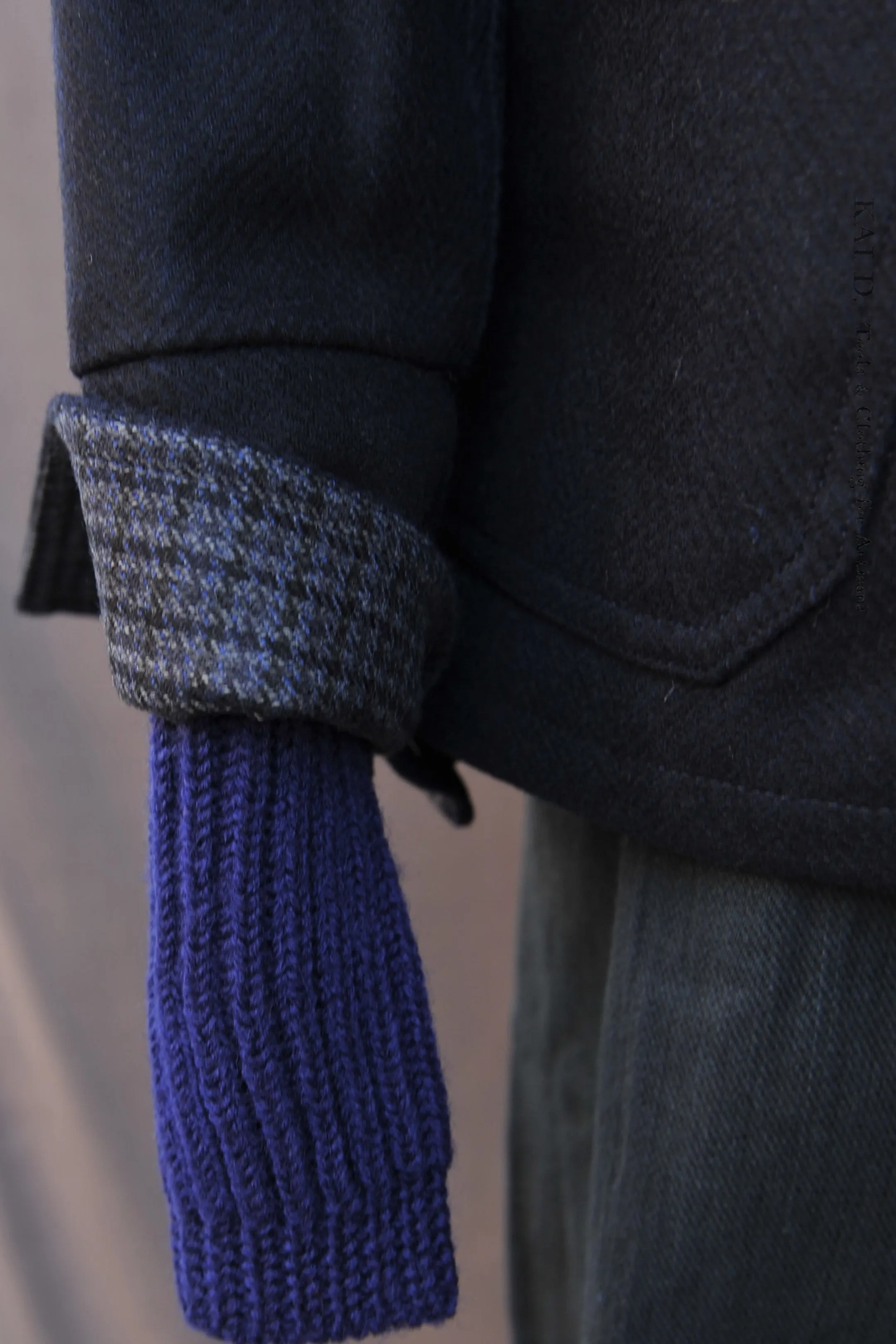 Degas Work Jacket - Herringbone Wool - Deep Navy - S, M, L, XL, XXL (NO RETURN)