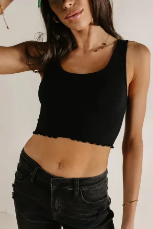 Everleigh Cropped Tank in Black - FINAL SALE