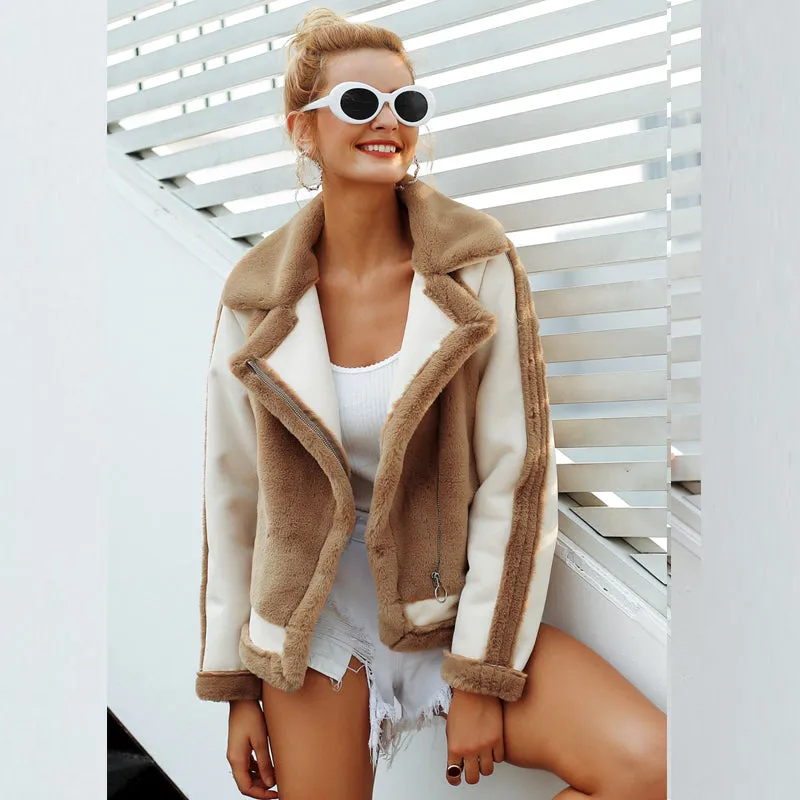 Faux Fur Double Breasted Jacket