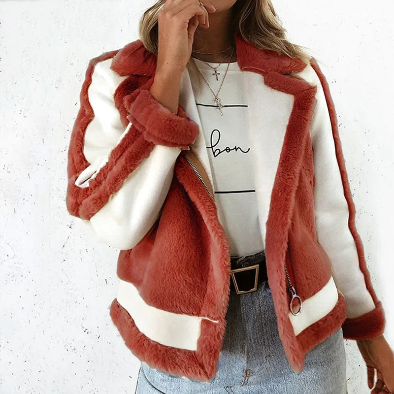Faux Fur Double Breasted Jacket