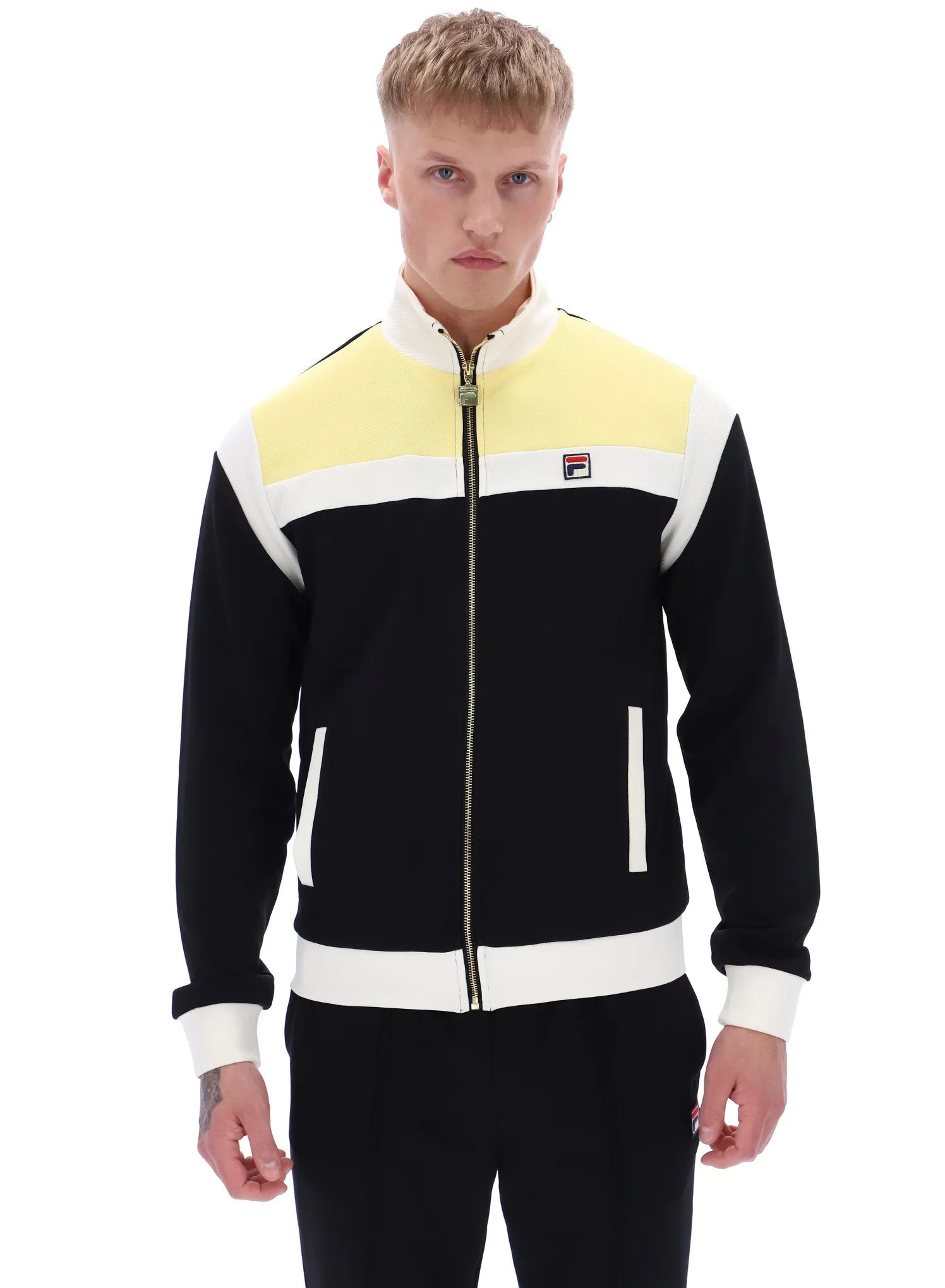 Fila® CRUZ COLOURBLOCK Track Jacket/Black/Popcorn - New SS25