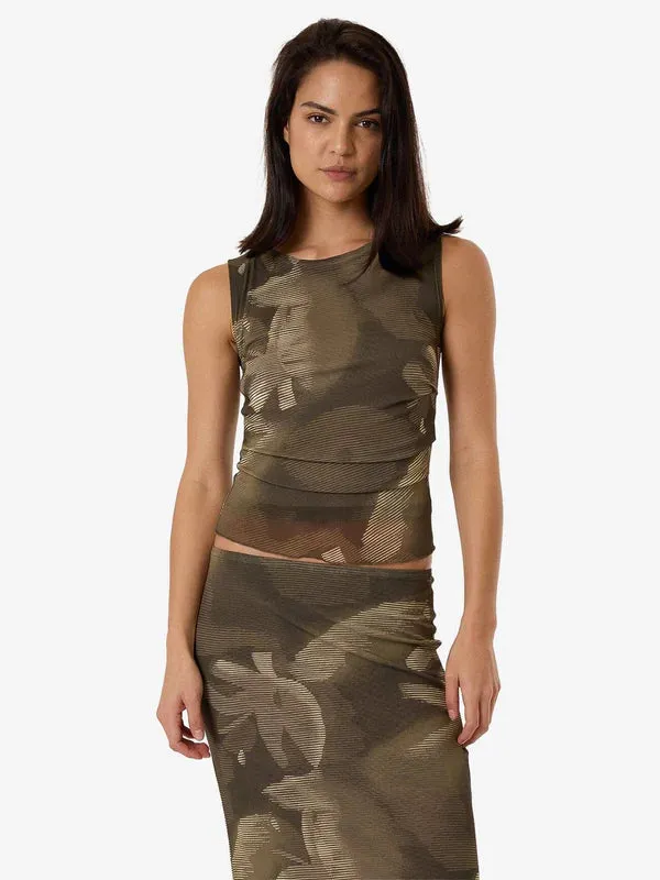 Flora Haze Mesh Tank