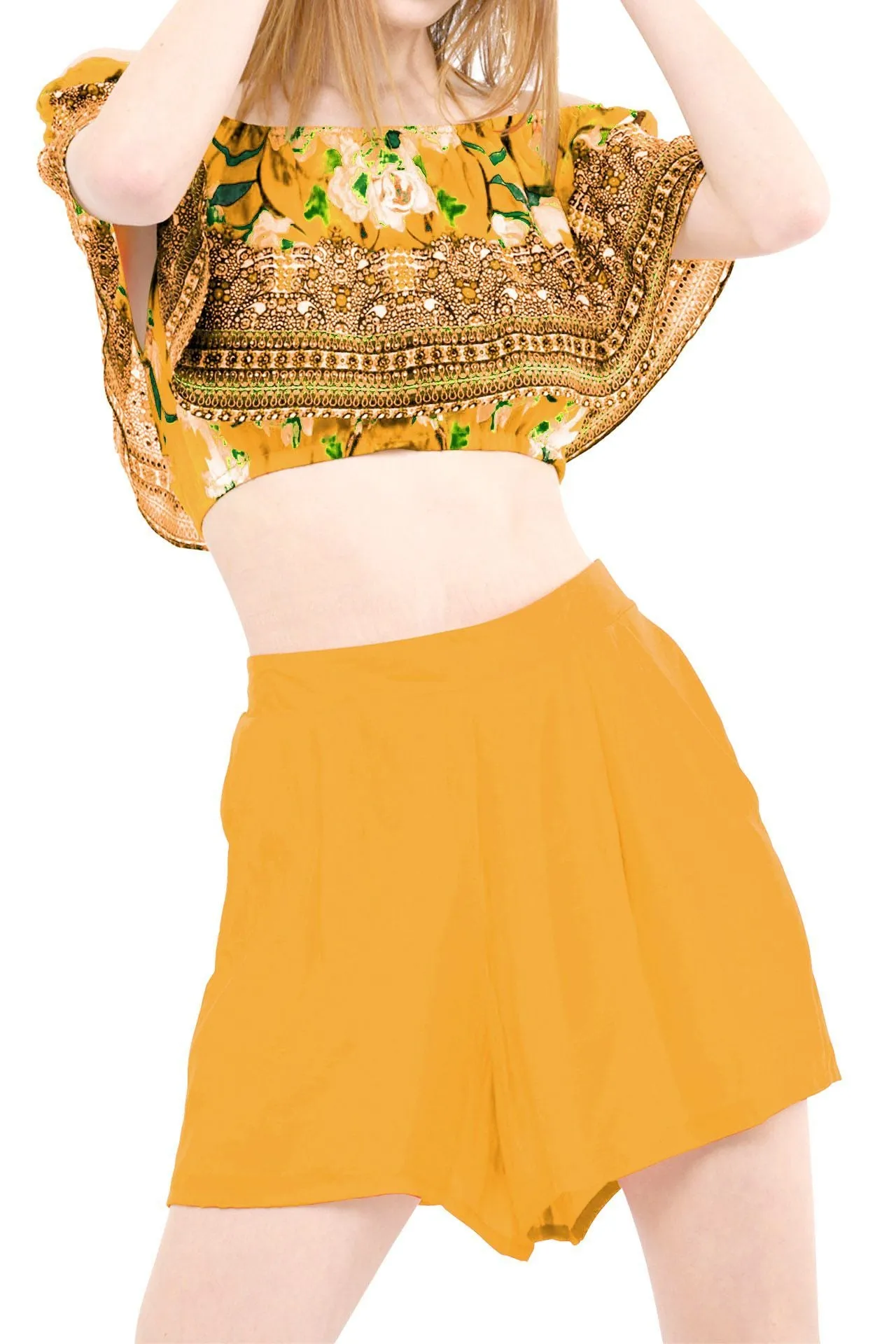 Floral Print Yellow Crop Top
