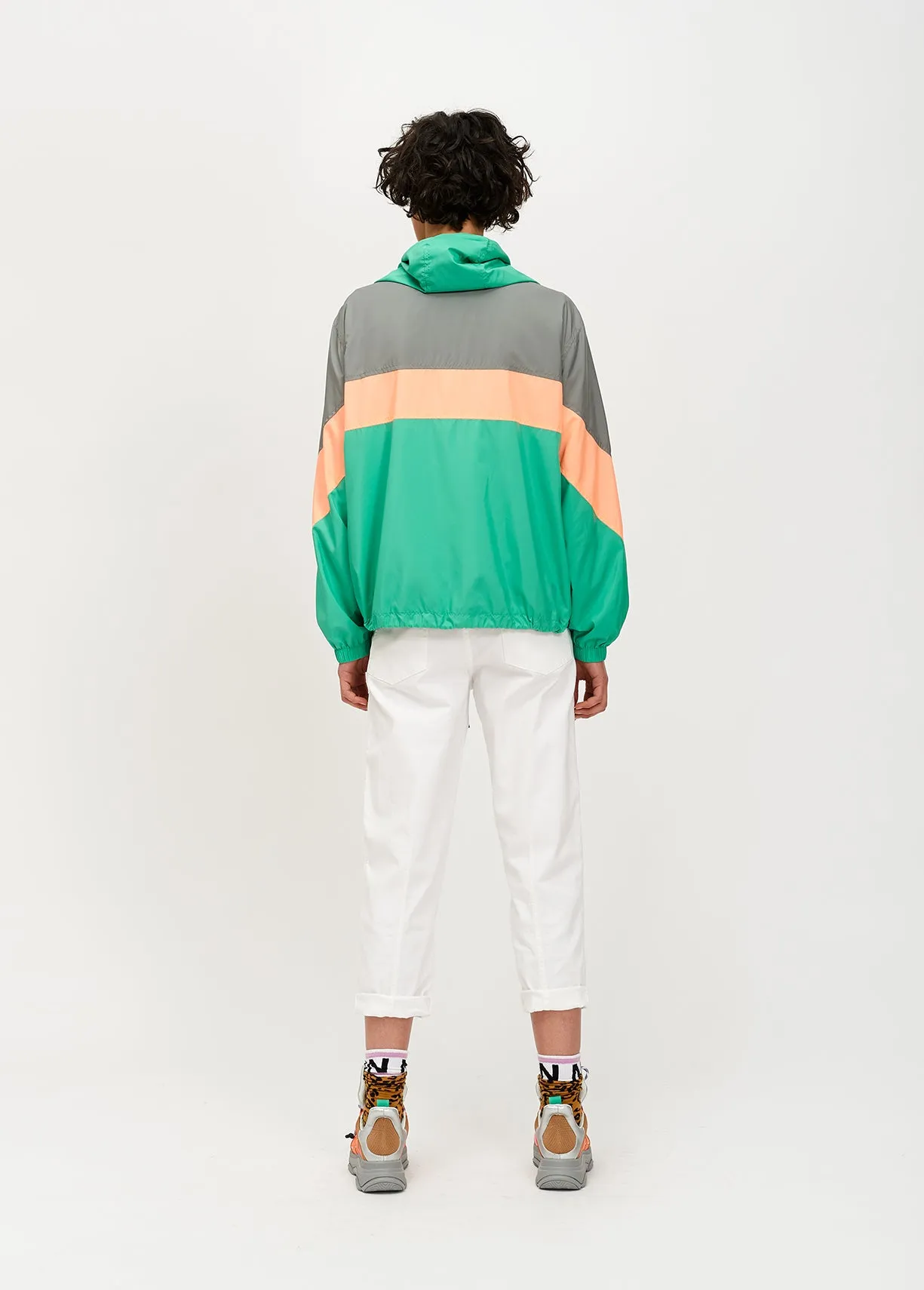 Green, grey and peach track jacket