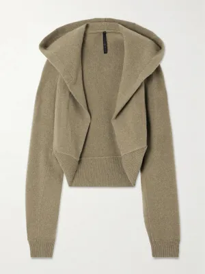 Hooded wool and cashmere-blend jacket