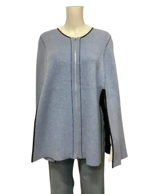 In Cashmere Blend Zip Front Reversible CapeSize: L/XL