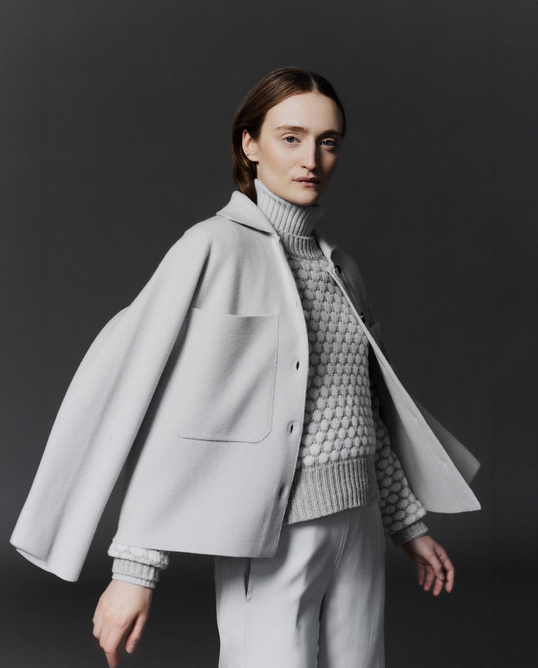 Jacket aus Cashmere-Mischung in Grau