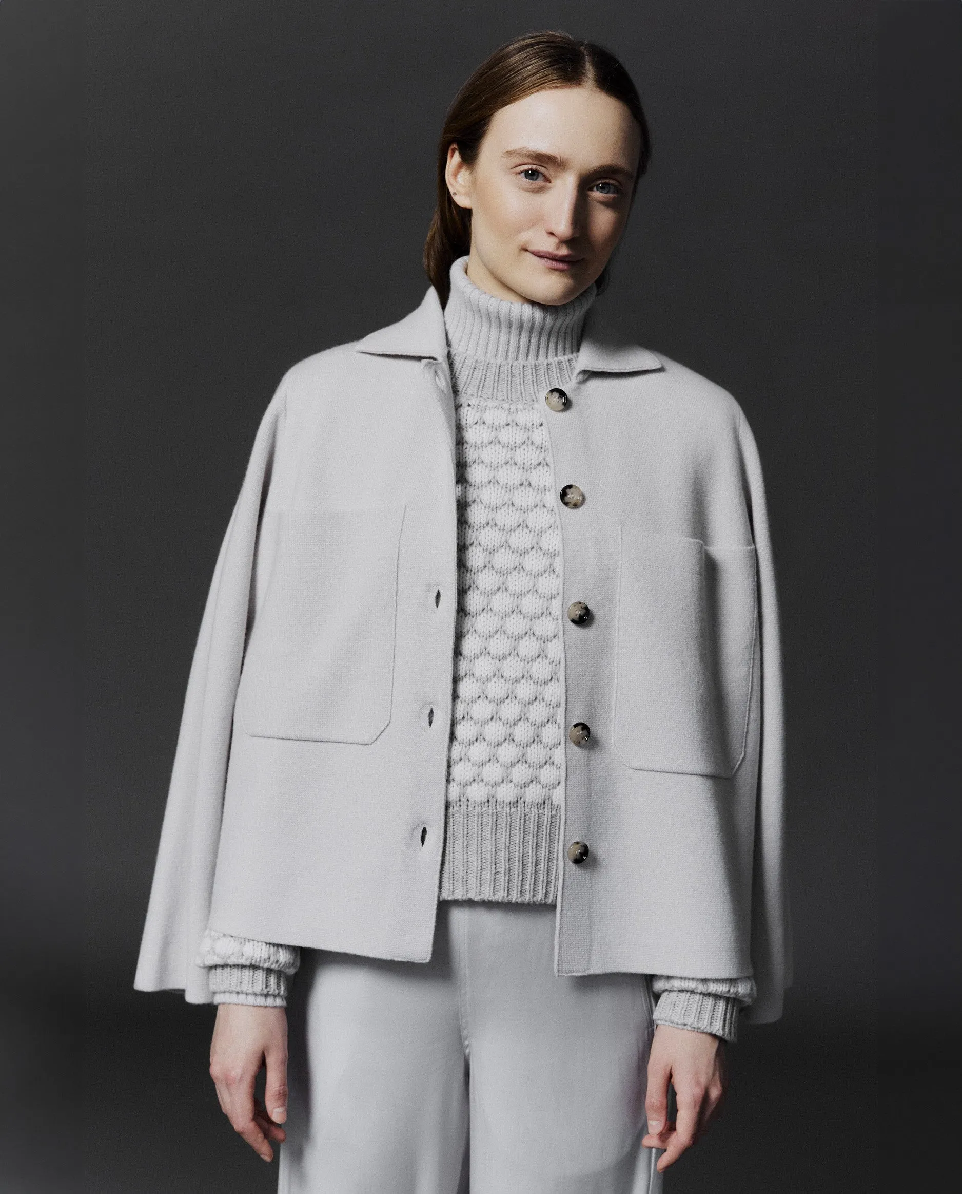 Jacket aus Cashmere-Mischung in Grau