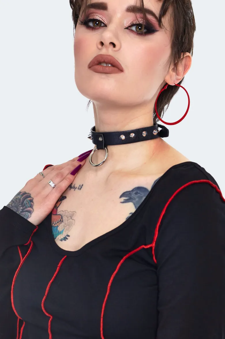 Jagged Stitched Hem Crop Top-FINAL SALE
