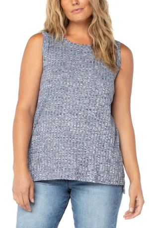 Liverpool Sleeveless Scoop Neck Knit Tank (Blue multi)