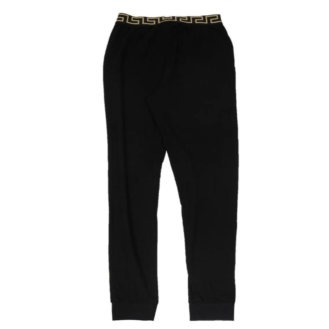 Long Johns Size US XL 6 Black Gold Greca Logo Border