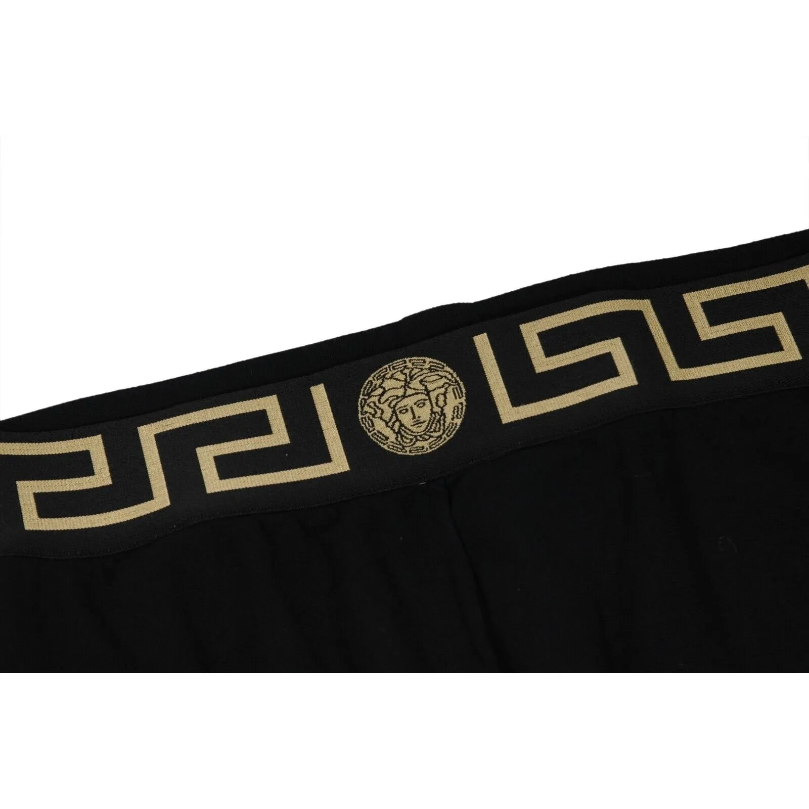 Long Johns Size US XL 6 Black Gold Greca Logo Border