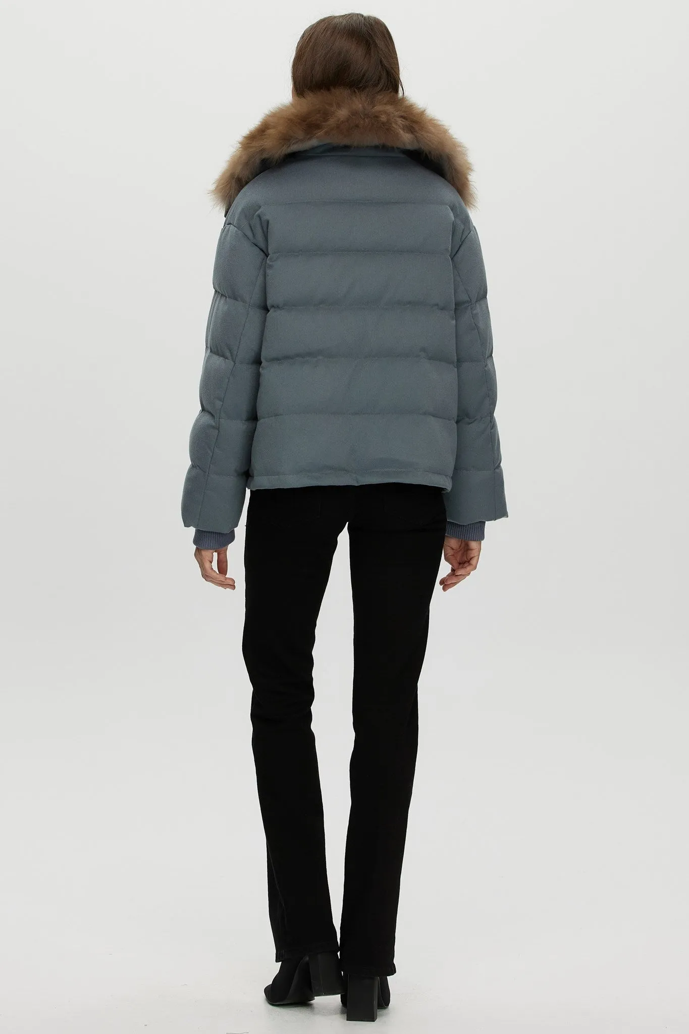 Loro Piana Cashmere Down Jacket with Select Cashmere Goat Collar