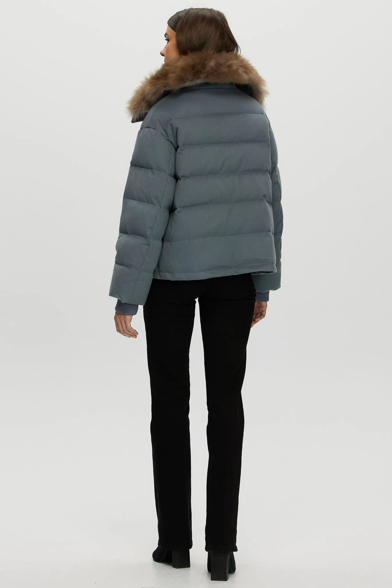 Loro Piana Cashmere Down Jacket with Select Cashmere Goat Collar