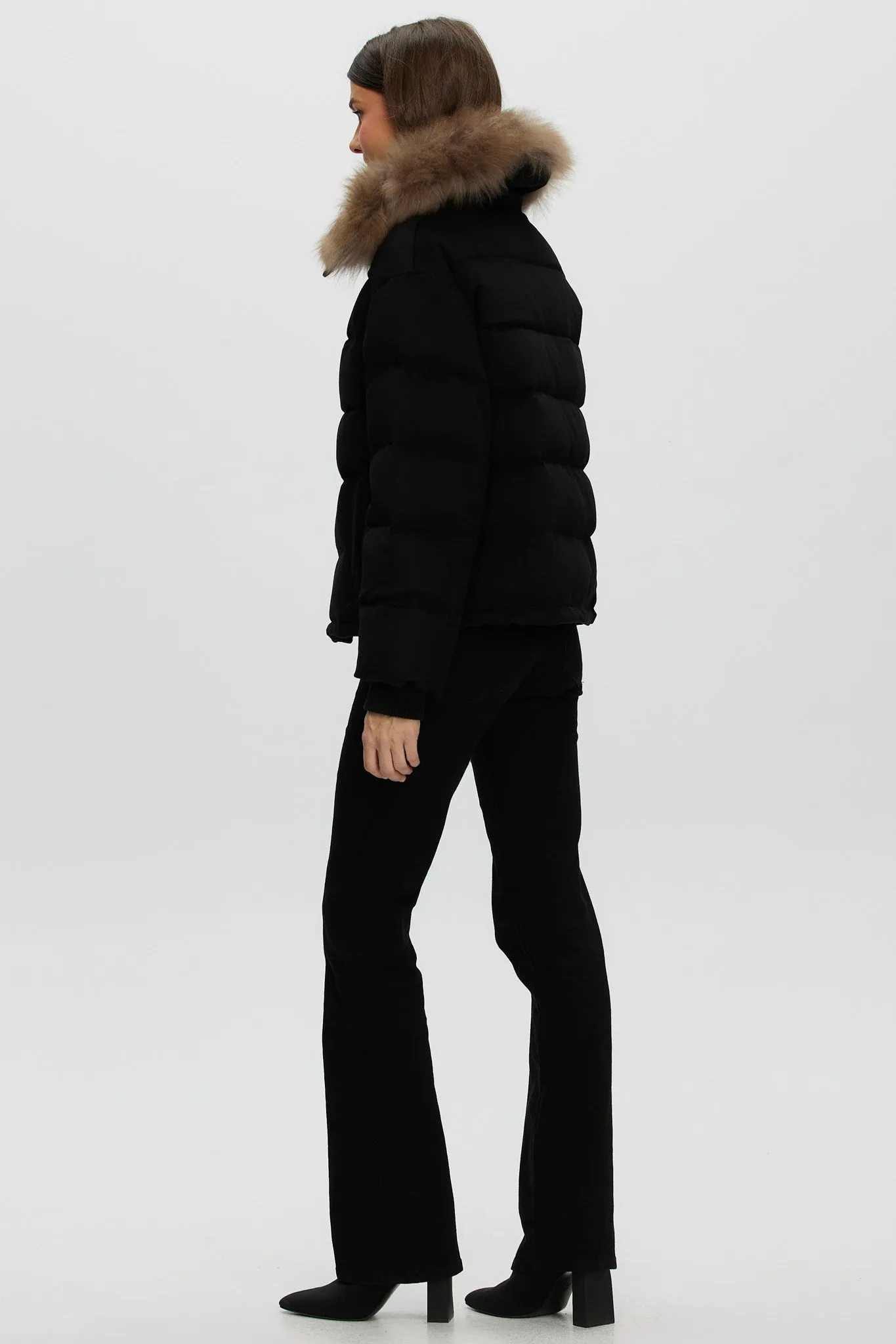 Loro Piana Cashmere Down Jacket with Select Cashmere Goat Collar