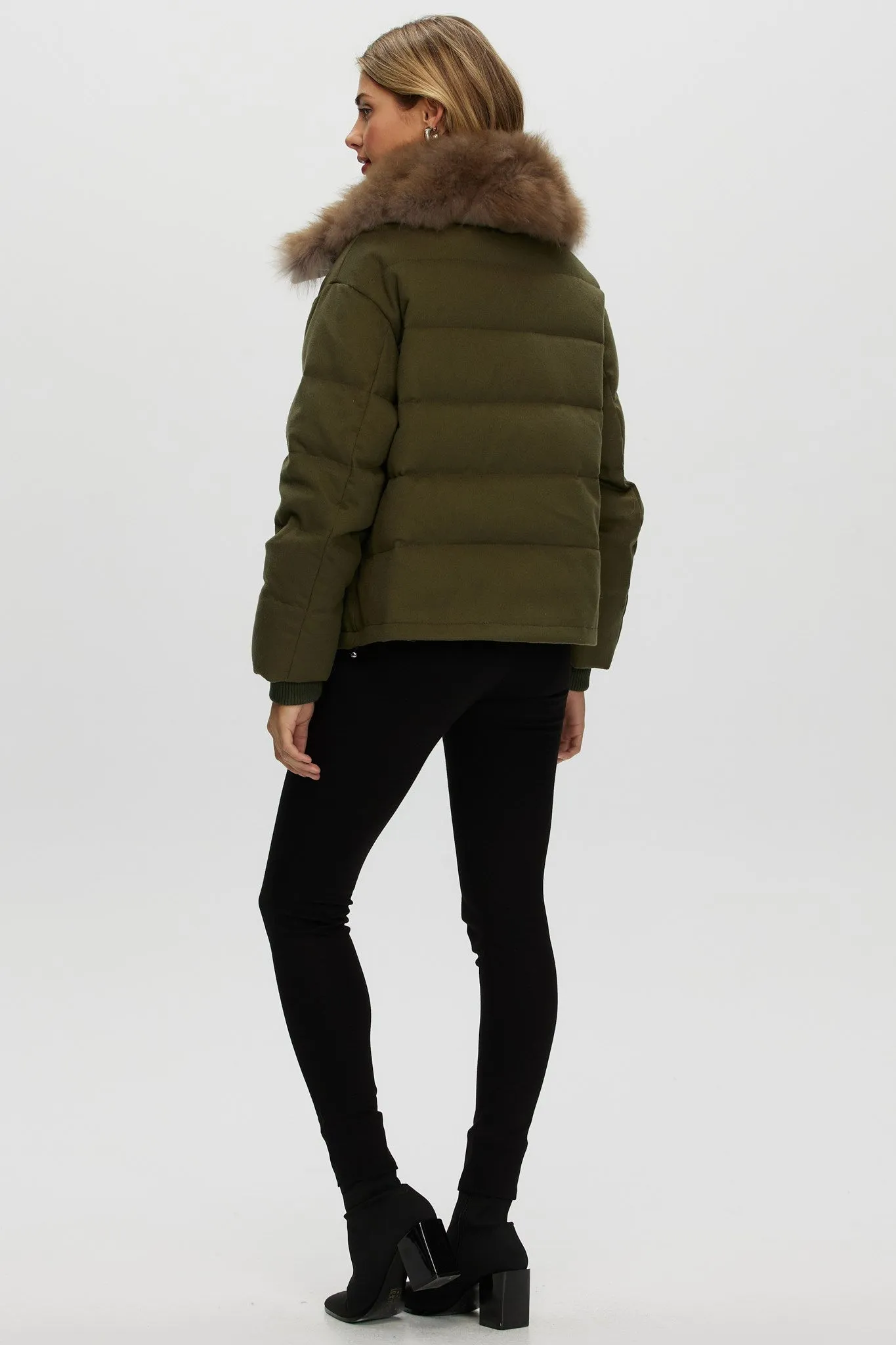 Loro Piana Cashmere Down Jacket with Select Cashmere Goat Collar
