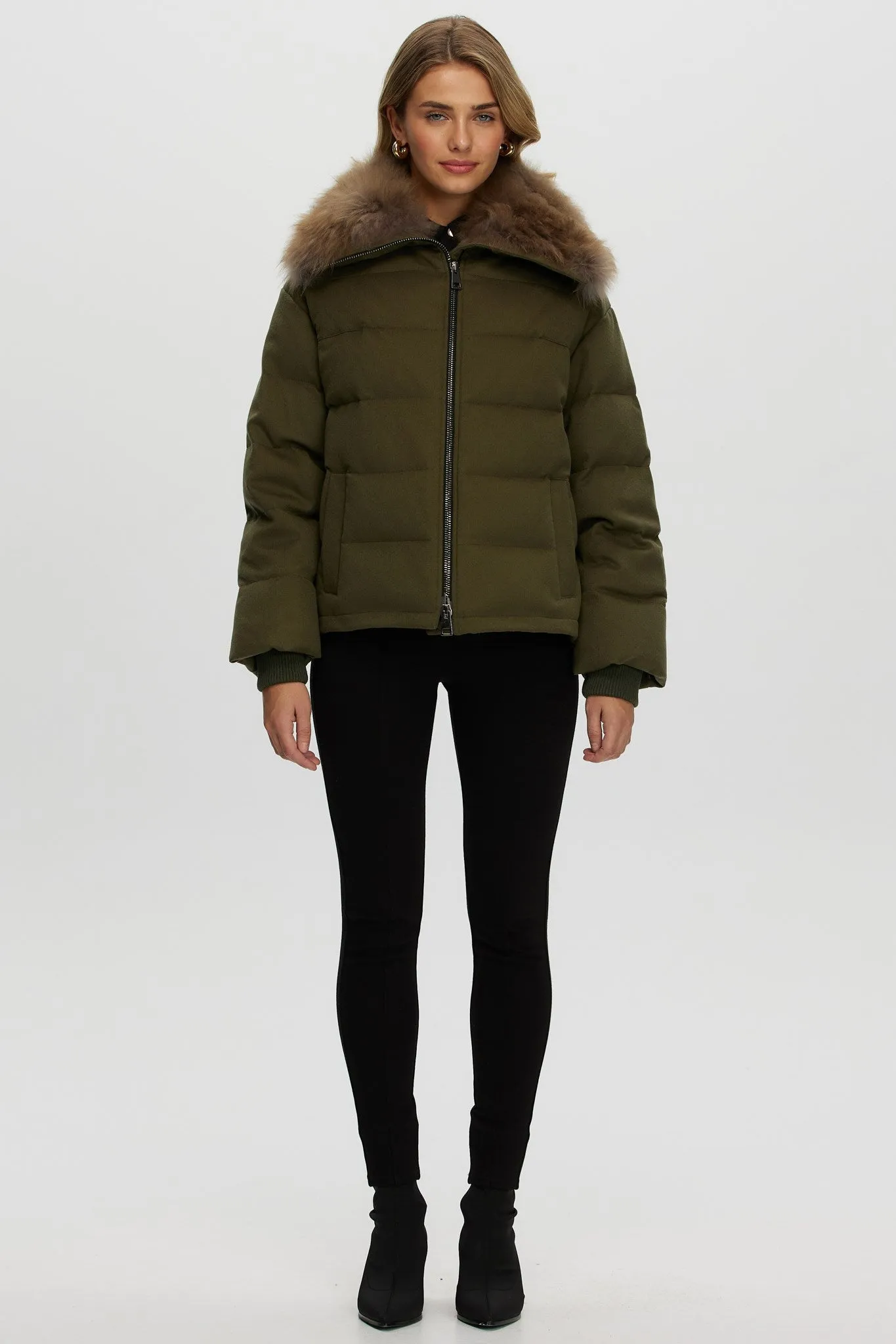 Loro Piana Cashmere Down Jacket with Select Cashmere Goat Collar