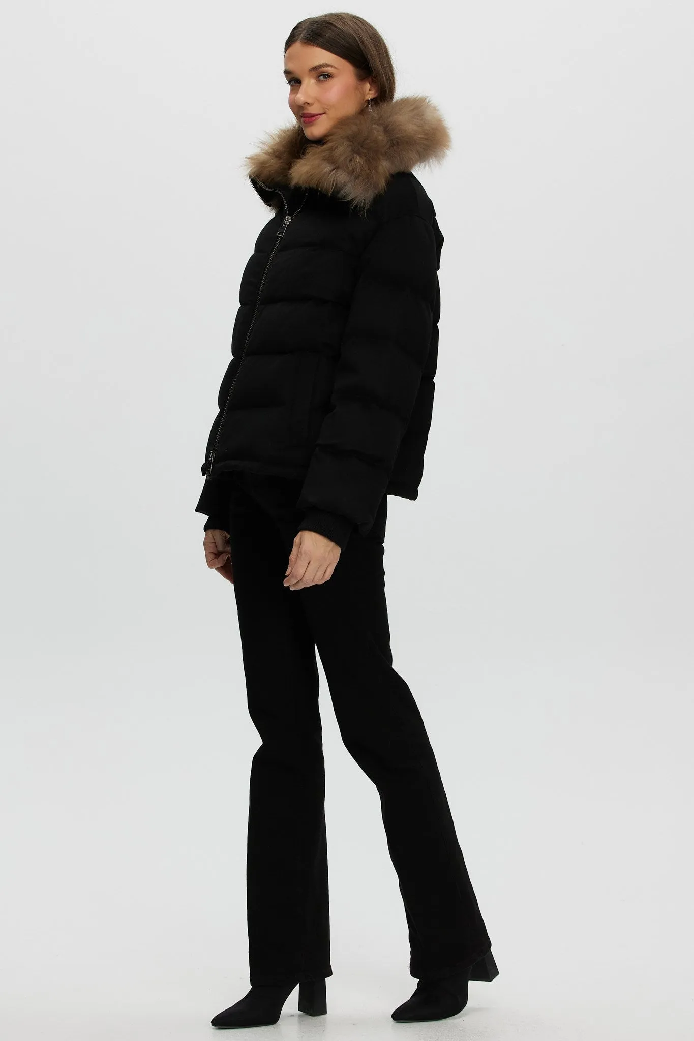 Loro Piana Cashmere Down Jacket with Select Cashmere Goat Collar