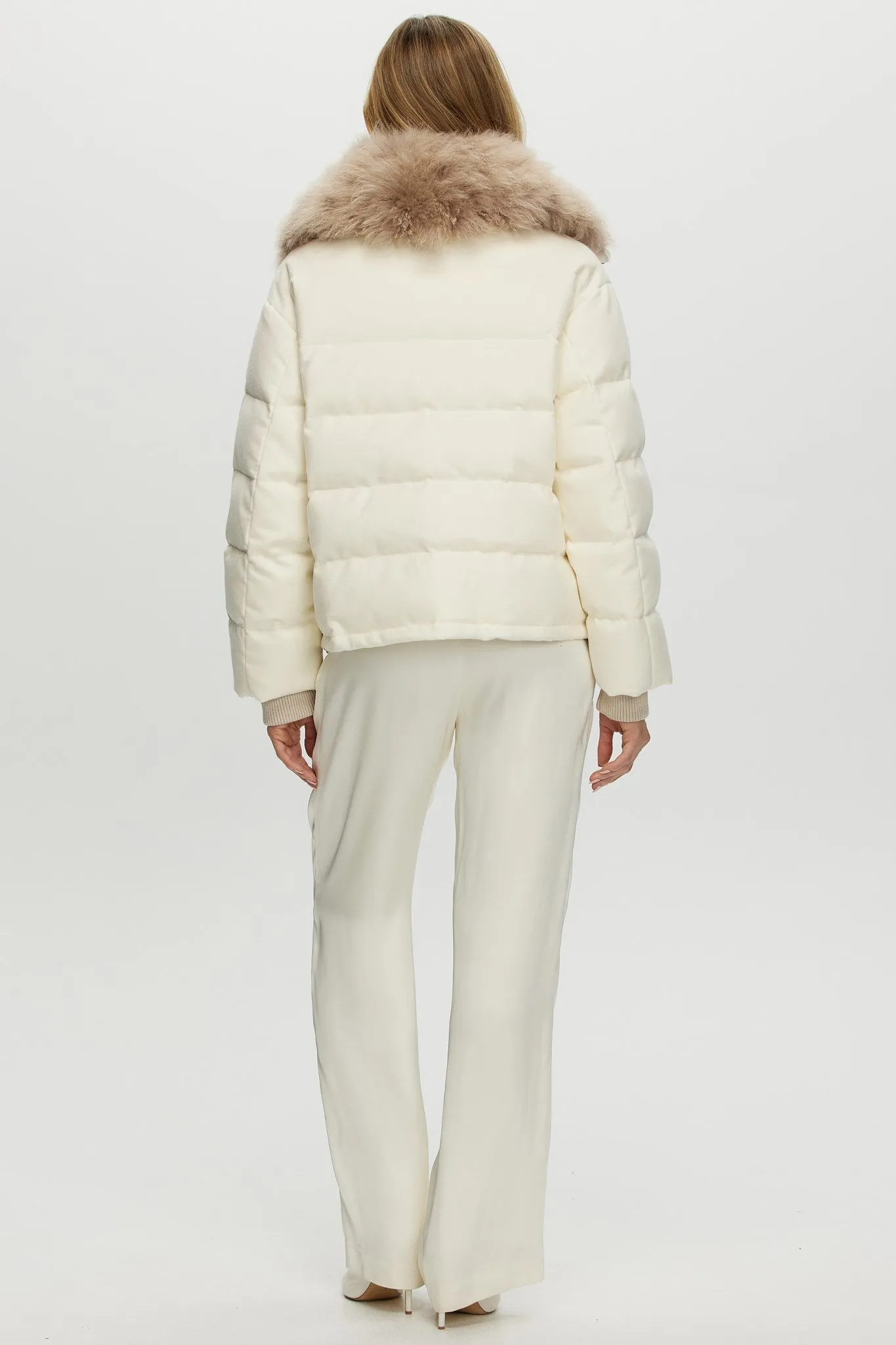 Loro Piana Cashmere Down Jacket with Select Cashmere Goat Collar