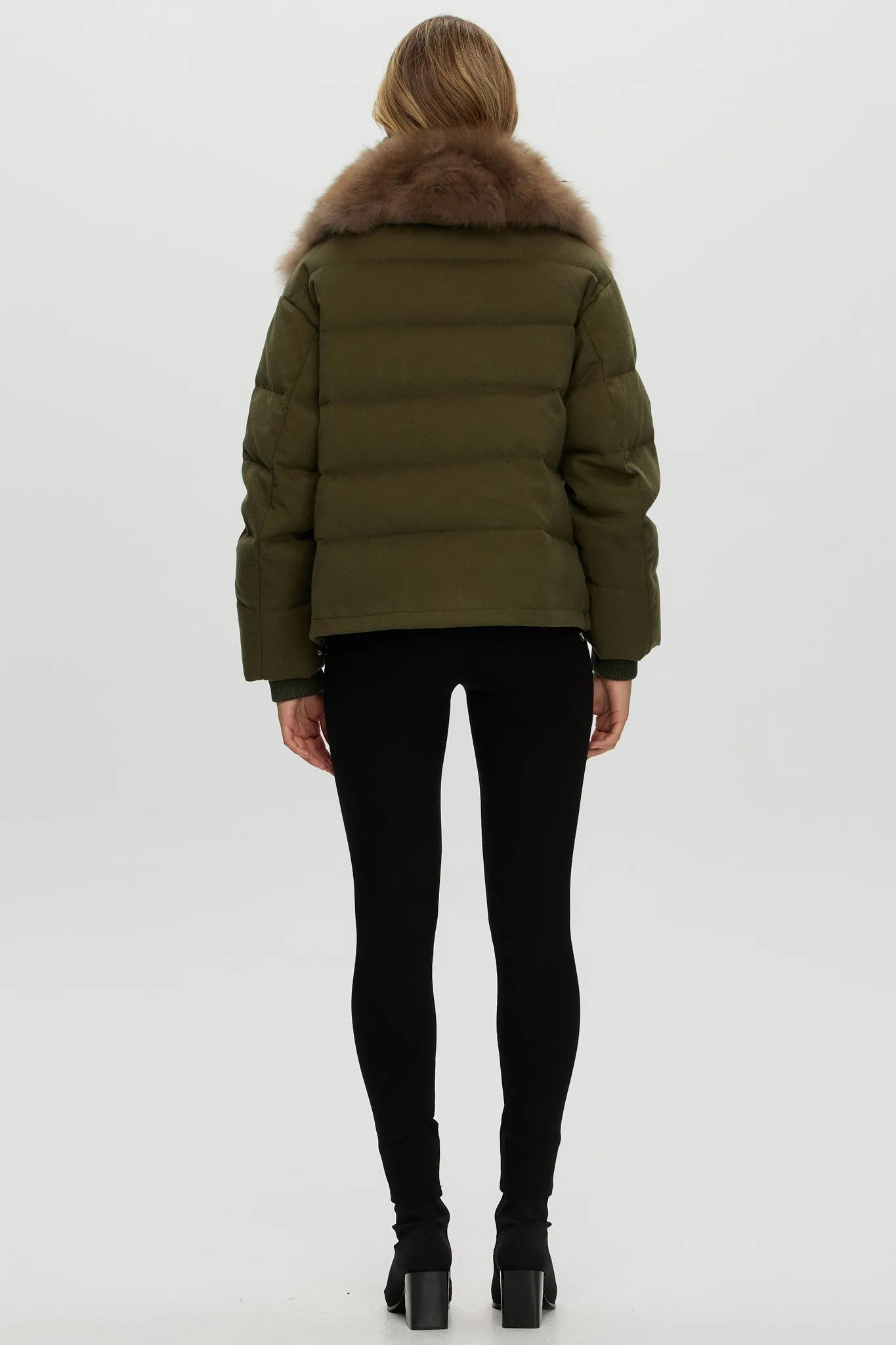Loro Piana Cashmere Down Jacket with Select Cashmere Goat Collar
