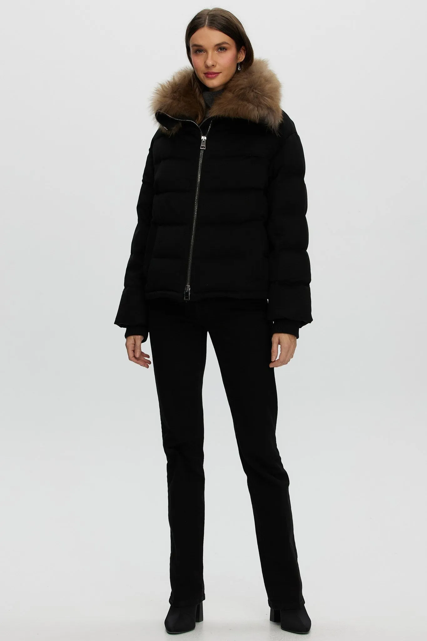 Loro Piana Cashmere Down Jacket with Select Cashmere Goat Collar