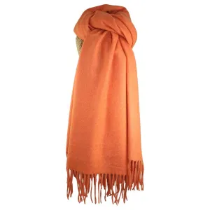 Lua - Cosy Knit Reversible Scarf - Plain - Dusky Orange