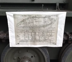 Mark IV Blueprint Tea Towel