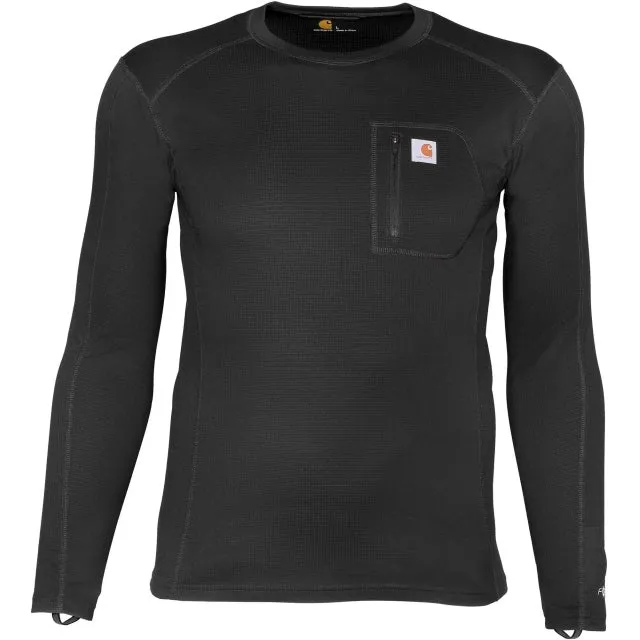 Men's Force Midweight Micro-grid Base Layer Crewneck Pocket Top