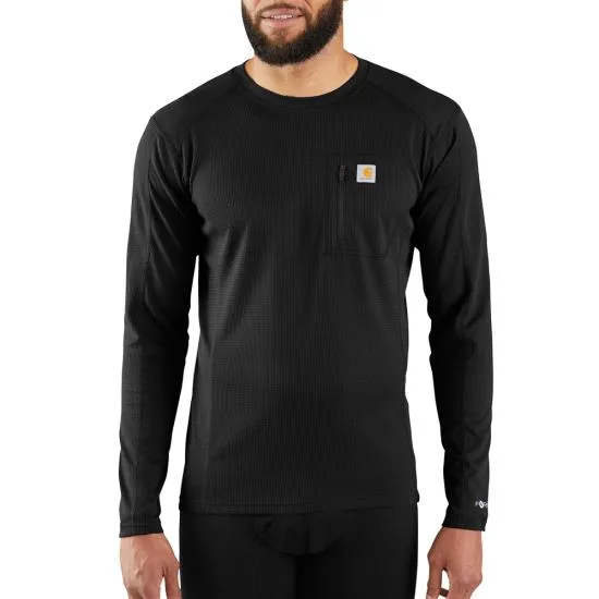 Men's Force Midweight Micro-grid Base Layer Crewneck Pocket Top