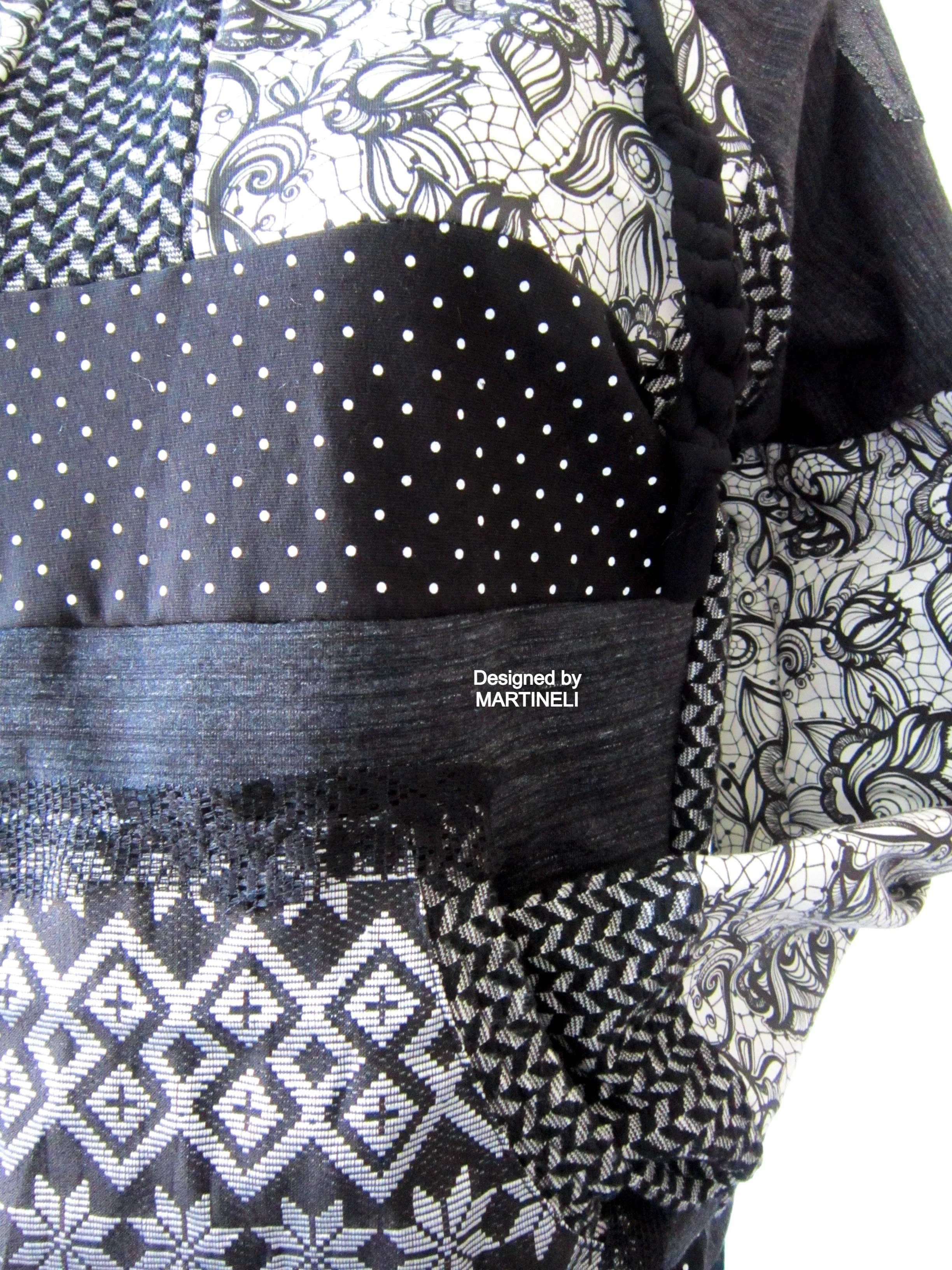 M/L Gray Boho Hoodie,Patchwork Hoodie for Women