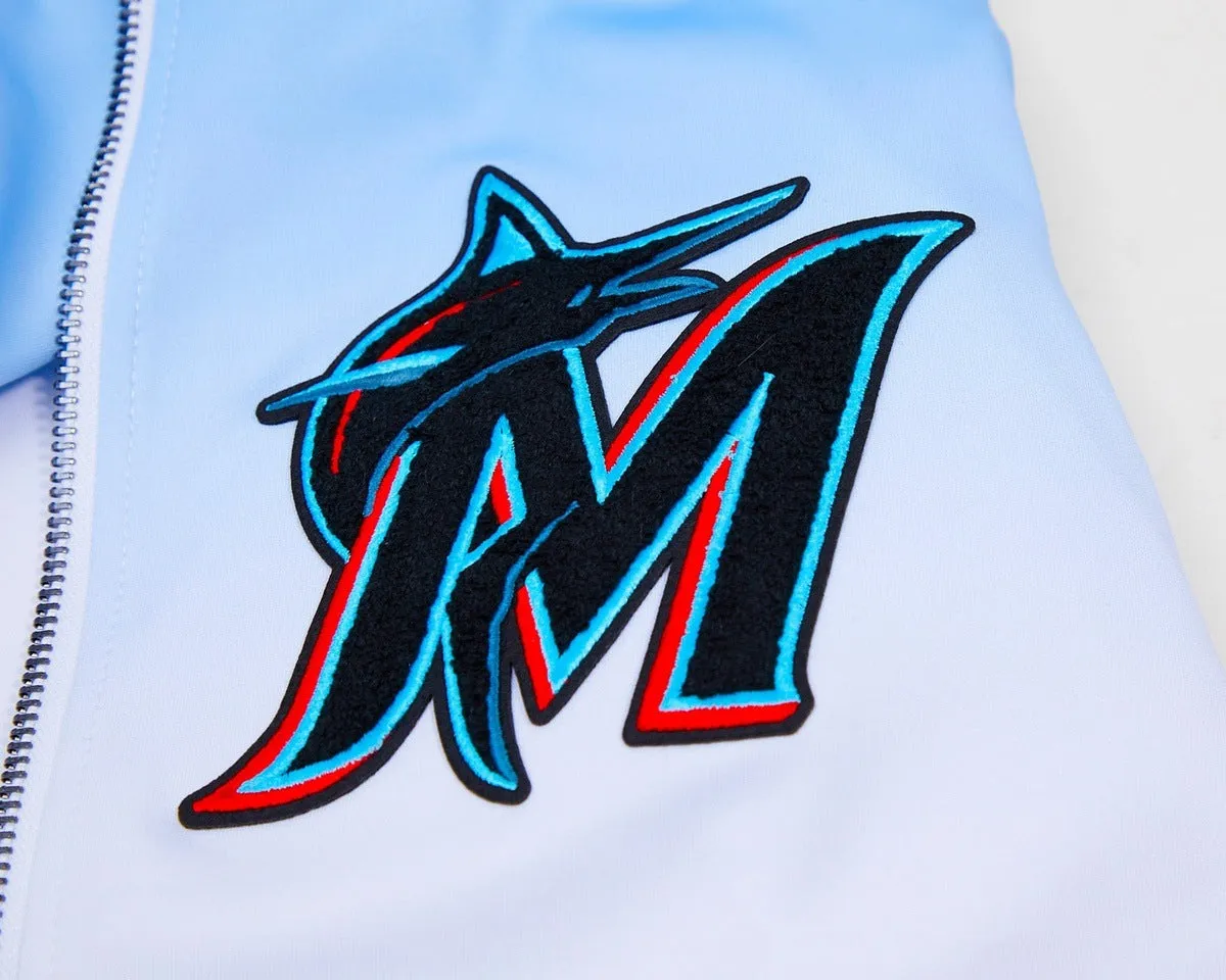 MLB MIAMI MARLINS LOGO MEN'S TRACK JACKET (BLUE/WHITE/PINK)