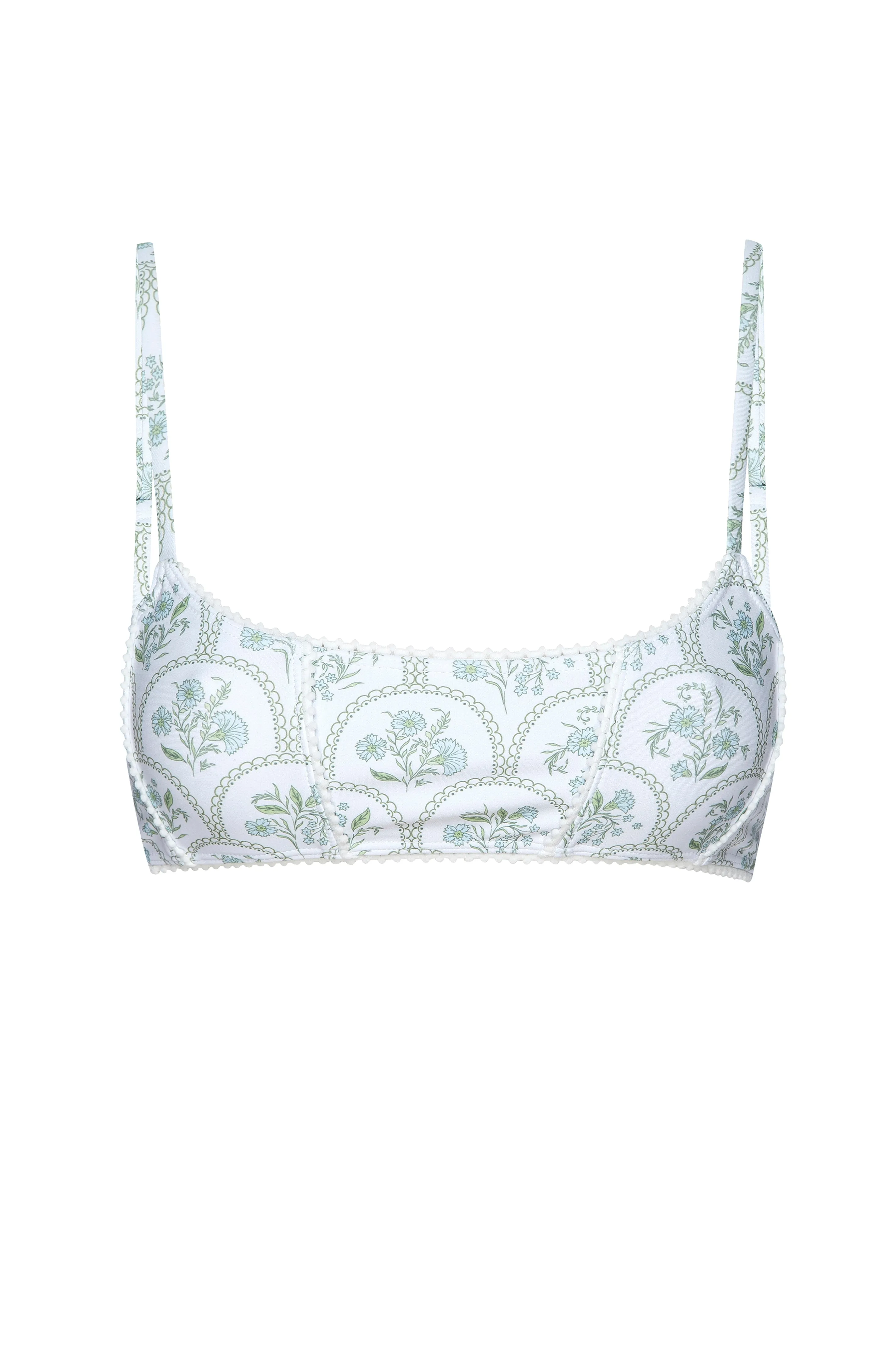 NANTUCKET BIKINI TOP - FLORAL TILE