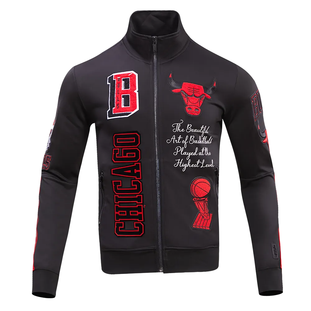 NBA CHICAGO BULLS PRO TEAM MEN'S TRACK JACKET (BLACK/RED)