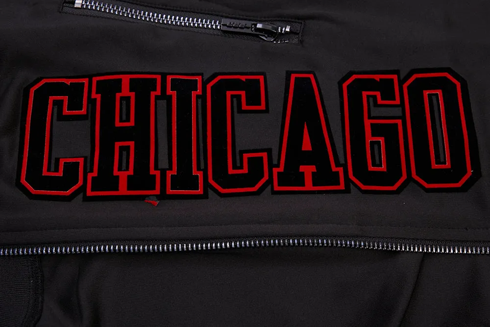 NBA CHICAGO BULLS PRO TEAM MEN'S TRACK JACKET (BLACK/RED)