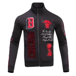 NBA CHICAGO BULLS PRO TEAM MEN'S TRACK JACKET (BLACK/RED)