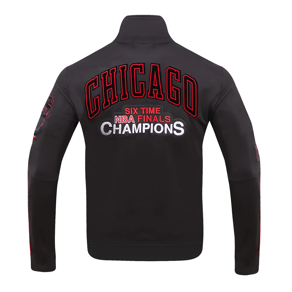 NBA CHICAGO BULLS PRO TEAM MEN'S TRACK JACKET (BLACK/RED)
