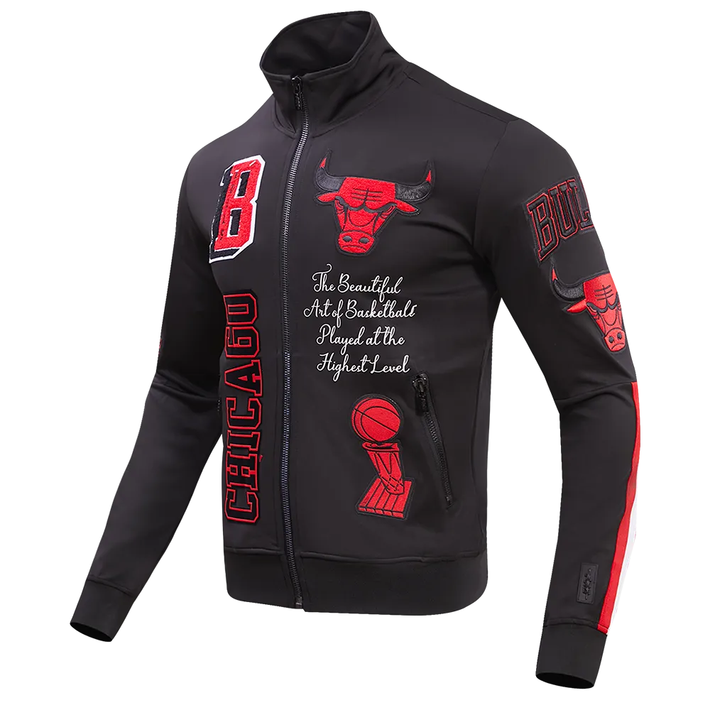 NBA CHICAGO BULLS PRO TEAM MEN'S TRACK JACKET (BLACK/RED)